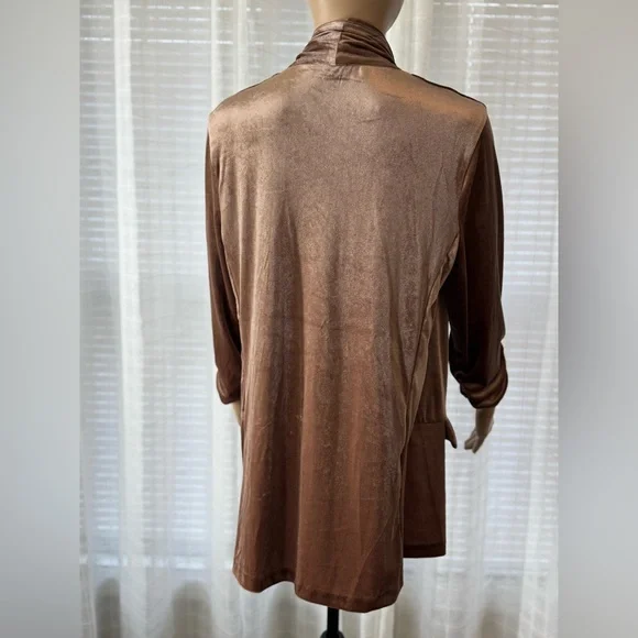 Elegant Champagne Velour Blazer | L | - Picture 3 of 10